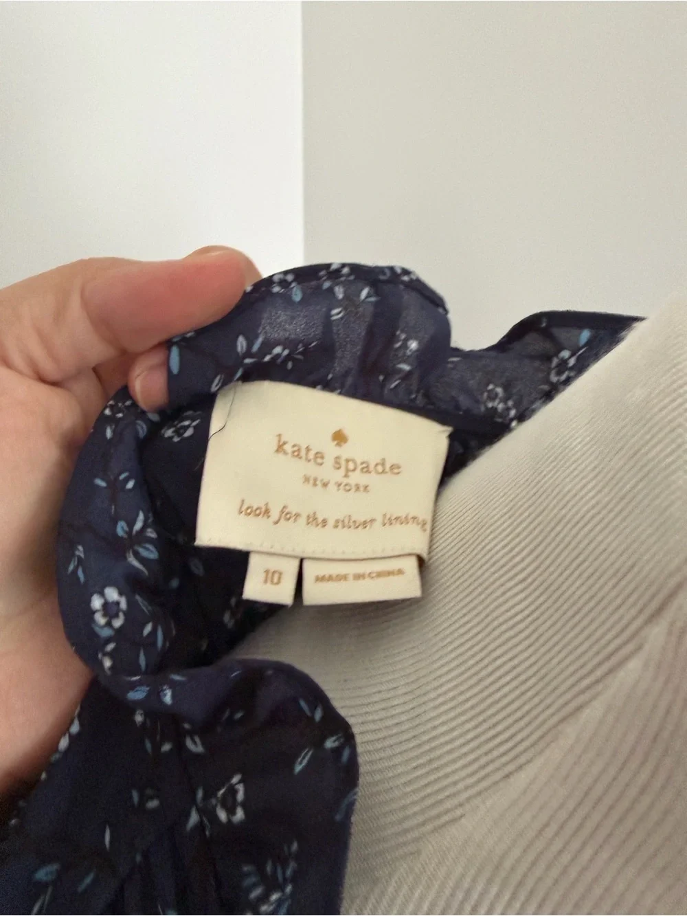 kate spade Navy Floral Ruffle Midi Dress - Picture 5 of 7